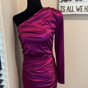 Express Elegant One-Shoulder Purple top